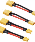 XT60 Male To XT30 Female Connector Adapter 14AWG Cable 5cm 2 Pack And XT30 Male To XT60 Female Connector Adapter 14AWG Cable 50mm 2 Pack For Lithium Battery Micro FPV Drone 4 Pack