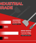 Industrial grade comparison chart with chisel showing cutting efficiency and wear resistance for SDS Max Rotary Hammer Chisel Set.