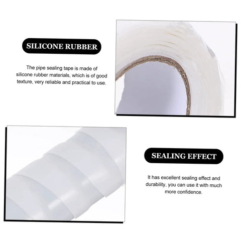 Close-up of silicone rubber pipe waterproofing tape for leaks repair heavy duty sealant tape for outdoor use DIY pipe fix.