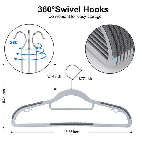 Hella Solid Premium Quality 50 Pack Plastic Clothes Hangers With Non Slip Rubber Edges For Heavy Duty Wardrobe Storage Space Saving Closet Organizer Suit Pants And Dress Rack