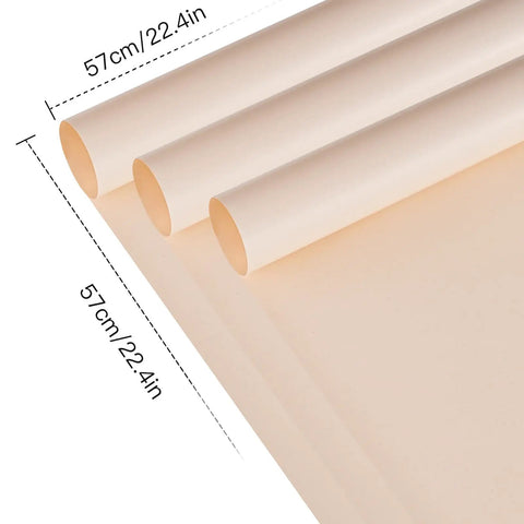 Cream Tea Floral Wrapping Paper Sheets 22.4x22.4 Inches Water Resistant with smooth texture shown in three rolled sheets