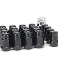 Heavy Duty Black Acorn Lug Nuts For Ford Explorer 1991 To 2010, 5 Stud Pattern, 1/2 Inch 20 Thread Bulge Design Locking Kit With Wrench Included, black set