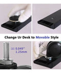 "Lockable Caster Wheels For Standing Desk Replacement Castors Set Of 4 With M8 Stem Nylon Threaded Swivel Casters For Height Adjustable Table Base And Frame Sit To Stand Desks Easy To Install With Included Wrench Tool" shown in use