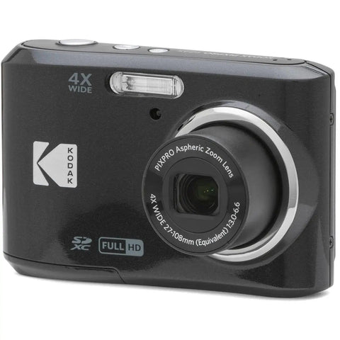 FZ45 Digital Camera With 16MP Sensor, 4X Optical Zoom, 27MM Wide Angle, Full HD 1080P Video, compact black front view