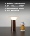 Cool Solar Table Lamp Cordless Rechargeable Night Light With Touch Dimming Portable For Home Bedroom Outdoor Patio Camping Reading Dining USB C Charging Built In Power Bank Brown Finish on desk