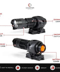 350 Lumen Tactical Helmet Light With 3 Modes ARC Rail Mount For Airsoft And Military Helmets Durable Aluminum Body IPX6