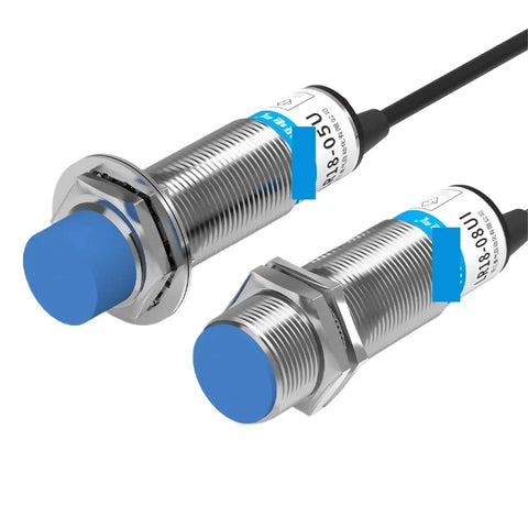 Two Analog Linear Displacement Proximity Sensors With 0-10V Or 4-20mA Output Inductive Switch Metal IP67 Body, M12 M18 M30 Mount Options