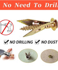 Heavy Duty No Drill Drywall Anchors Kit With Metal Expansion Screws, 50 Pcs, self-tapping zinc-plated anchors shown installed