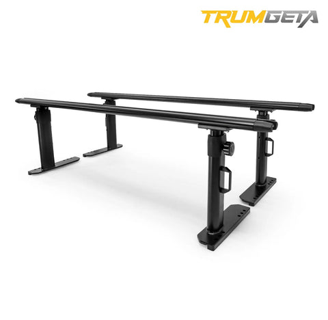 Heavy Duty Truck Ladder Rack With 800 Lbs Capacity For Large Size Pickups, Aluminum Construction, Rust Resistant, Weatherproof Coating, Lightweight Yet Durable, Easy Mounting And Secure Cargo Storage. Black aluminum pickup ladder rack