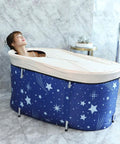Portable Foldable Bathtub For Small Bathrooms And Shower Stalls, Eco Friendly Soaking Tub With Thick Thermal Foam To Retain Heat