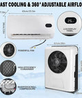 12V Truck Air Conditioner 8000 BTU Parking Split Mini AC Unit for Semi Trucks with LCD Display and Powerful Fan