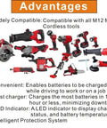 Diagram of All In One Car Charger For Milwaukee 18V Batteries M12 M14 M18 On The Go Fast Charge For Job Sites And Road Trips Widely Compatible