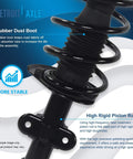 Close-up of a Front And Rear Struts Shocks Kit For 2008 To 2020 Dodge Grand Caravan And 2008 To 2016 Chrysler Town And Country shock absorber with rubber dust boot and high rigid piston rod from Detroit Axle