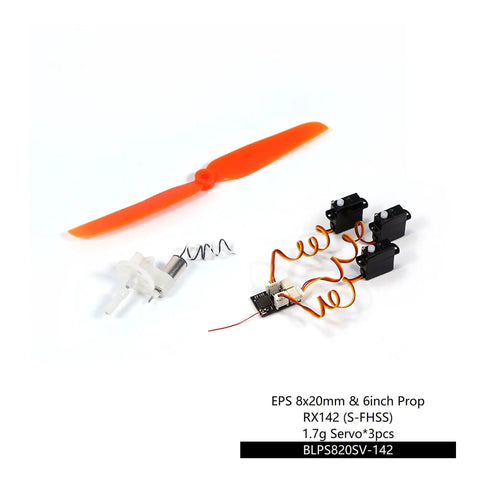 Heavy Hitter Brushed Motor Power System For Fixed Wing Model Airplane With S Fhss Receiver And Precision Servo Kit, including motor, prop, and servos.