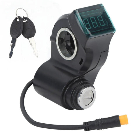 10 Inch Electric Scooter Handlebar Switch Lock With ABS Construction Digital Battery Power Display Replacement With Keys Built To Last For Daily Rides No Fuss Security