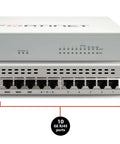 Front view of the Straight Up Enterprise Grade Firewall With Kickass Ai Malware Blocking featuring 10 GE RJ45 ports.
