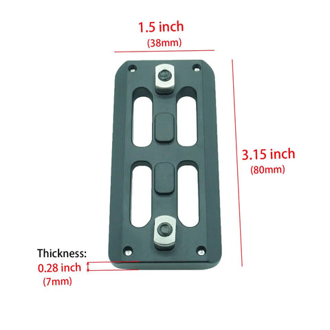 Arca Rail Tripod Ball Head Mount Adapter With Dual MLok Slots and Quick Release Plate, RRS Dovetail Compatible, 3.15x1.5 inches
