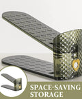 Built Different Double Layer Shoe Slot Organizers For Closets Adjustable Vertical Storage Racks In Vibrant Green, compact shoe organizer with anti-slip design.