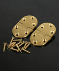 Brass Butler Tray Hinges Set Round Edge 2-1/2 By 1-1/2 Inch Folding Flap Hinge With Screws For Cabinet Vintage Style Heavy Duty Solid Brass