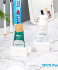 Two Pack Minimalist Toothpaste Tube Squeezers Roller Tool For Easy Mess Free Squeezing Eco Friendly White Dispenser Durable ABS Plastic