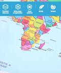 World Map Poster Set 2-Pack For Classroom And Home Learning, 19.68 By 13.77 Inches, Africa region on bright geography charts