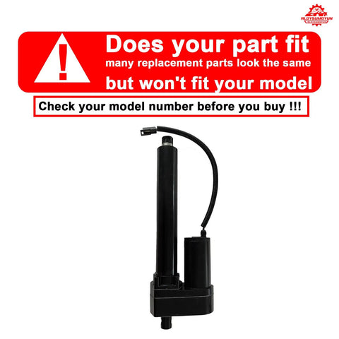 12V Electric Actuator For Powerfold Decks Replacement Part Compatible With 3348 3452 3452R 3461 3461R 3472 3472R 3552R 3561R 3572R 3661 3761R black actuator with warning text