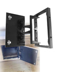 Heavy Duty Concealed Pivot Door Hinge Kit Slick Hidden Hardware For Marble Tile Wall Doors Flush Access Panels detailed view with hinges.