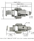 Diagram of Stainless Steel All In One Double Spring Locking Latch Hasps with measurements for easy install.