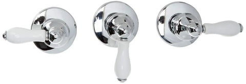 Polished chrome handles of Tub And Shower Rebuild Kit For S10-320 Polished Chrome, No Sweat Install, Durable Fix for leaky faucets.