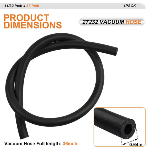 Heavy Duty Brake Booster Vacuum Hose 11 32 Inch Inner Diameter 9mm 3 Foot Length 85 PSI Working Pressure Replacement Vacuum Line