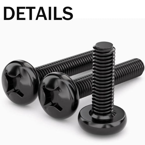VESA Compatible M4 12mm TV And Monitor Wall Mount Screws With Washers For 75x75mm And 100x100mm Brackets Stainless Steel Rust Resistant Easy