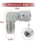 Top Tier 5PC 3/8 Inch Hydraulic Swivel Elbow Fitting Kit With Stainless Steel Corrosion Proof JIC Male Female Connectors For Heavy Duty Pipe Systems And Industrial Machinery Repairs That Hit Hard. 90-degree elbow, 1.35in x 1.33in