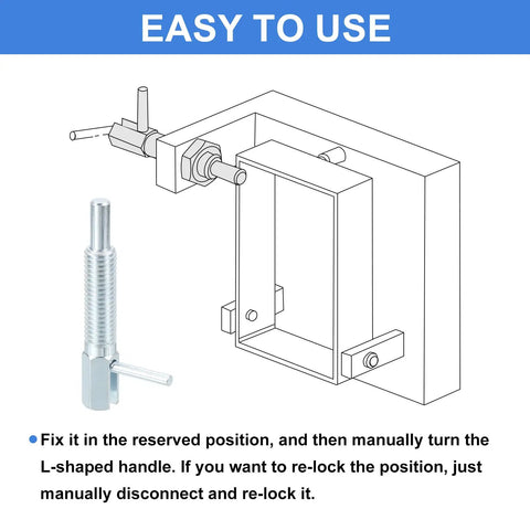 Heavy Duty Retractable Indexing Plunger Pin Four Pack Carbon Steel Spring Loaded Telescopic Locking Latch for easy machine use.
