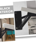 2-piece folding hinge lifting brackets, black metal with springs for sofas, beds, or cabinets