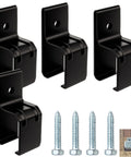 Heavy Duty Box Rail Hanger Bracket For Exterior Barn Door Hardware Rail Mount Bracket With Included Bolts Black 4 Pack