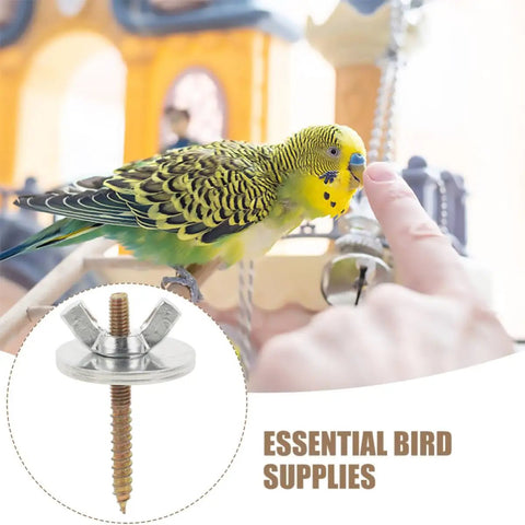12 Sets Bird Cage Screws Fixing Kit For Stands And Cages Durable Silver Iron Hardware With Screws Cage Nuts Rails Perches And Springboards For Quick Assembly And Secure Mounts, budgie on cage perch