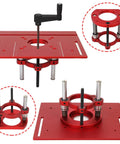 Rugged Adjustable Router Lift Made Of Solid Aluminum With Dual Stainless Steel Rods Runs Smooth As Butter Fits 65mm Trimmers Quick Under Table Insert Base Plate for woodworking projects.