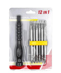 Top Notch 12 In 1 Screwdriver Set For Electronics Repair Kit With Torx Y Type Triangle Bits black handle and steel bits