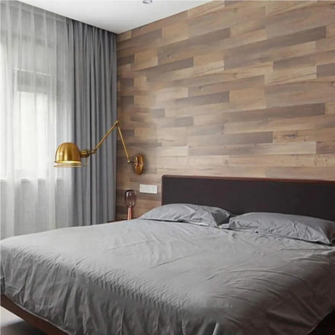 Dope Industrial Telescopic Swing Arm Wall Lamp For Living Room And Loft Vintage Golden Wrought Iron Sconce in bedroom