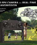 Beginner Friendly Kids Drone With Camera And Remote, Brushless Motor For Smooth Flight, FPV Video, Optical Flow Hover, Gray in action