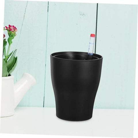 Self Watering Plant Pots For Beginners No Fuss Easy Care Indoor Planters With Built In Water Reservoir System Durable Plastic Flower Pots For Low Maintenance Indoor Garden On Patio Balcony black plastic pot with water reservoir