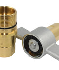 Front view of brass 3/4 in NPT hydraulic quick-disconnect male coupler with O-ring and silver wing-nut housing