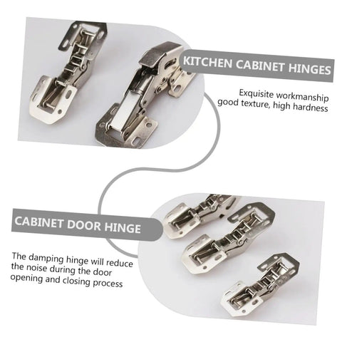Soft Close Cabinet Door Hinges 4 Inch Stainless Steel Concealed Damping Hardware for Kitchen Cabinets and Closets Rust Resistant Self Closing Hinges with Quiet Close 4 Pack, showing hinge details