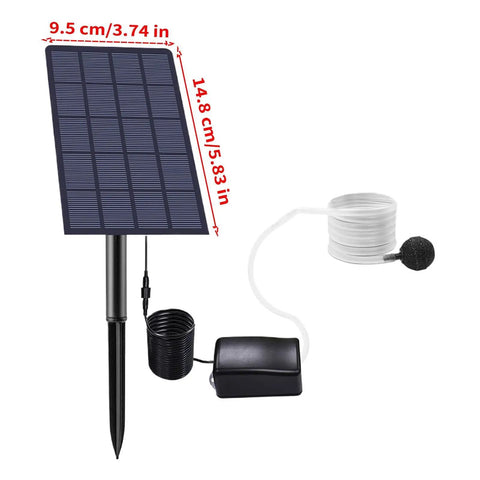 Solar Pond Aerator 2W Low Noise Oxygen Pump IP64 Waterproof Quiet Bubbler For Garden Ponds Pools Fish Tanks Hydroponics