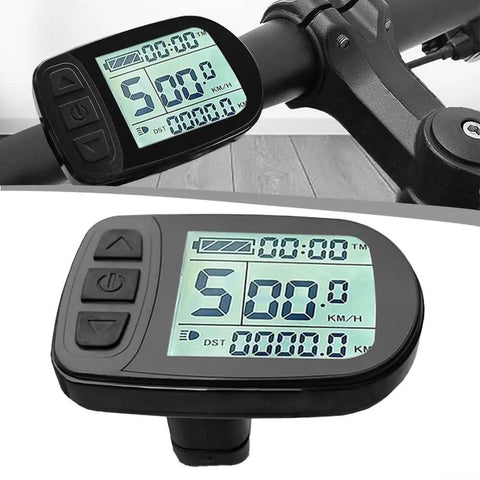 For KT Lcd 5 Ebike Display With Smart Voltage Detection For 24V 36V 48V Water Resistant Color Screen Shows Speed And Battery Life. Mounted on ebike handlebar