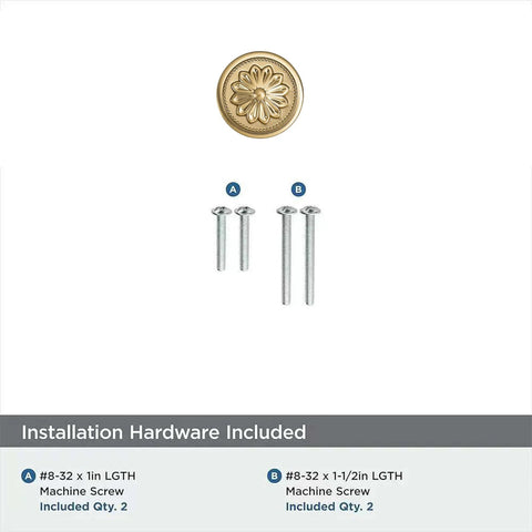 2 Pack 2.5 Inch Brushed Brass Cabinet Knobs With Vintage Backplates and screws for home improvement