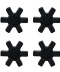 Four Pack L090 L095 NBR Rubber Spider Inserts for L Jaw Coupler Set Solid Center Replacement Black Industrial Machinery