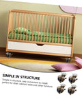 Built Tough Four Piece Vintage Brass Plate Casters With Smooth Rolling Heavy Duty Wheels Designed To Crush Heavy Loads And Kickstart Your Home Workbench Project, showcased under a crib.