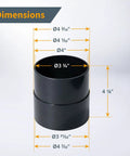 Two Pack Dust Port Adapter For 4 Inch Pipe To 4 Inch Dust Collection Hose Quick Connect Coupler Fitting dimensions