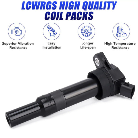 LCWRGS ignition coil pack with durability features for Hyundai Elantra Tucson Kia Soul Forte 2.0L and 1.8L 2012-2016 UF651 C1804